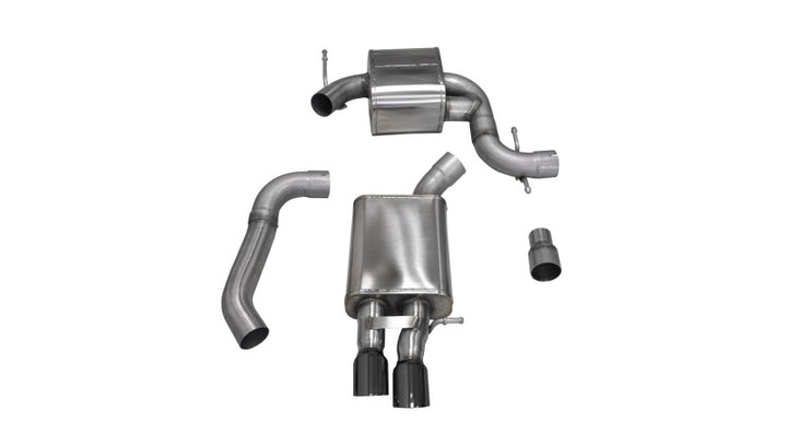 Corsa 06-10 Volkswagen GLI Mk5 Black Touring 3.0in Cat-Back Single Rear Exitn Black Pro-Series