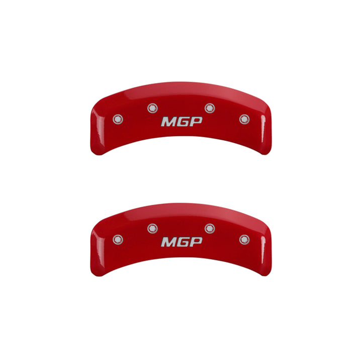 MGP 4 Caliper Covers Engraved Front & Rear MGP Red Finish Silver Char 1988 Chevrolet Corvette