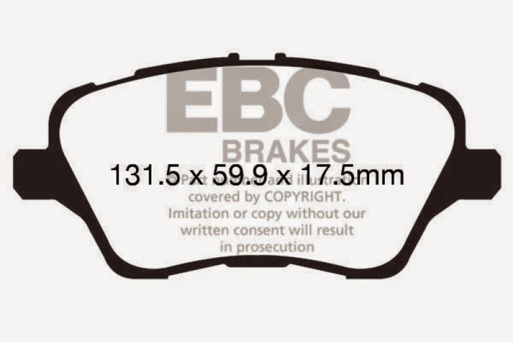 EBC 13-17 Ford Fiesta ST 1.6 Turbo Yellowstuff Front Brake Pads
