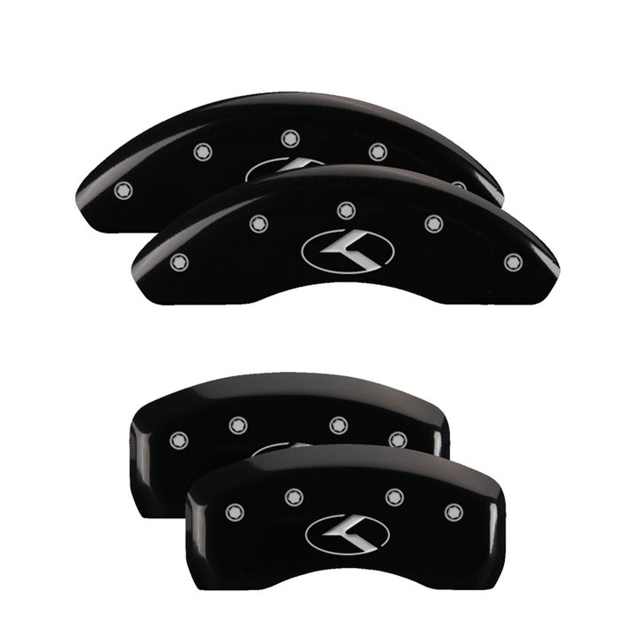 MGP 4 Caliper Covers Engraved Front & Rear MGP Yellow Finish Black Char 2017 Honda Civic
