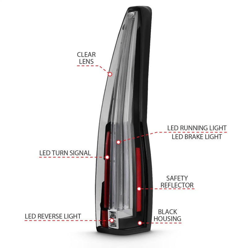 ANZO 2007-2014 Chevrolet Tahoe Led Taillights Red/Clear