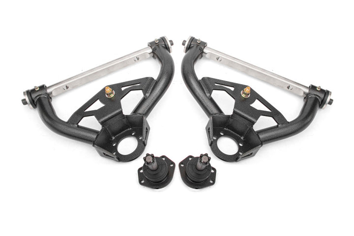 BMR 78-87 GM G-Body Non-Adjustable Upper A-Arms Delrin 0.5in Tall Ball Joint - Black Hammertone