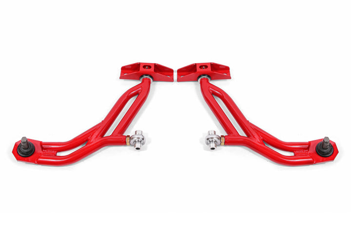 BMR 10-14 Ford Mustang Adj. Lower A-Arms w/ Delrin/Rod End / 19mm Tall Ball Joint - Red