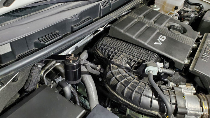 J&amp;L 2022-2026 Nissan Frontier 3.8L V6 Passenger Side Oil Separator 3.0 - Black Anodized