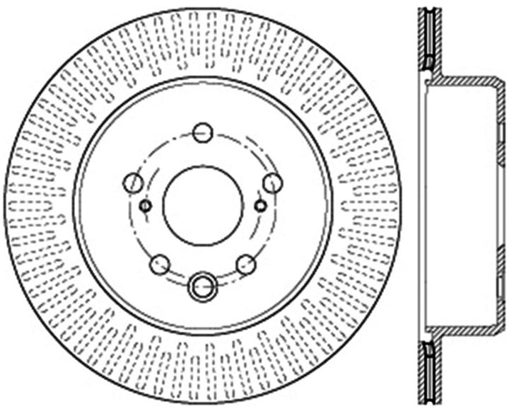 StopTech 13-14 Lexus GS300/350/400/430 Slotted Sport Rear Right Brake Rotor