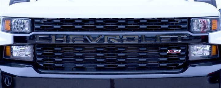 Putco 19-20 Chevy Silverado LD - Grille Letters - Black Platinum Chevrolet Letters