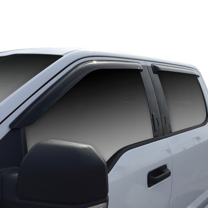 Westin 2015-2018 Ford F-150 SuperCrew Slim Wind Deflector 4pc - Smoke