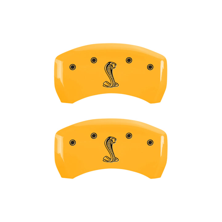 MGP Rear set 2 Caliper Covers Engraved Rear MGP Yellow finish black ch