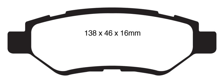 EBC 08-13 Cadillac CTS 3.0 Yellowstuff Rear Brake Pads