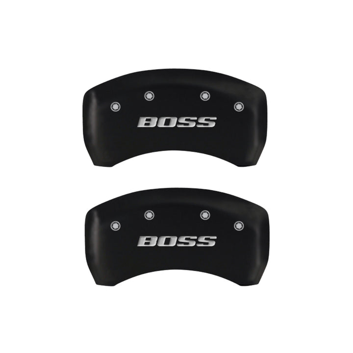 MGP Rear set 2 Caliper Covers Engraved Rear Boss Red finish silver ch