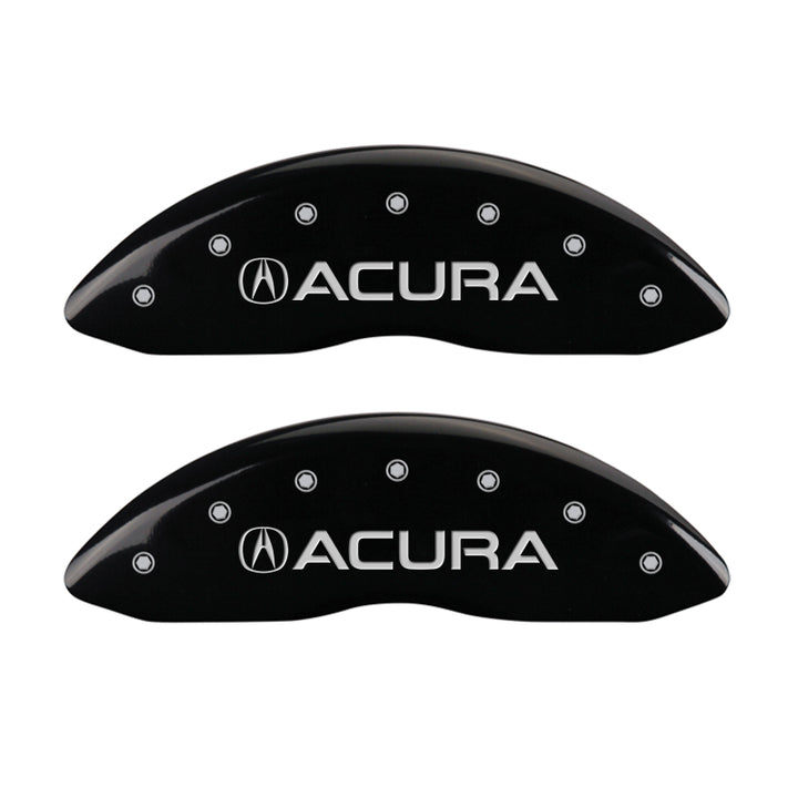 MGP 4 Caliper Covers Engraved Front & Rear Acura Black Finish Silver Char 2017 Acura ILX