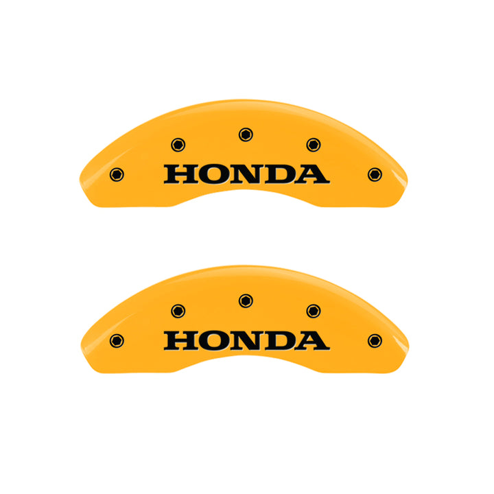 MGP 4 Caliper Covers Engraved Front Honda Engraved Rear CR-V Yellow finish black ch