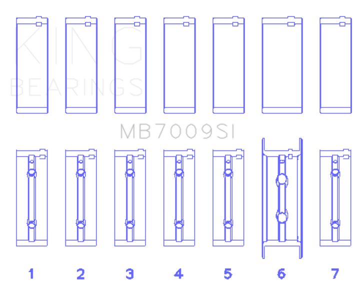 King Engine Bearings 89-15 Dodge Cummins Diesel 5.9L 6.7L Inline 6 Main Bearing Set - Size STD