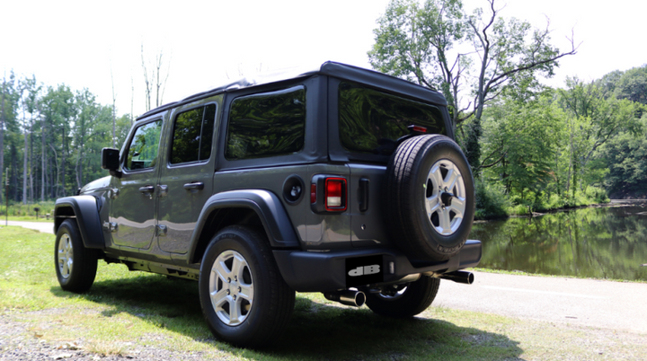 Corsa 2018-2025 Jeep Wrangler JL 2.5in Dual Rear Exit Polished Tips Touring Axle-Back Exhaust