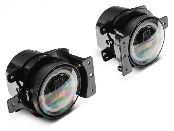 Raxiom 18-23 Jeep Wrangler JL Axial Series 9-In Angel Eye LED Headlights- Black Housing (Clear Lens)