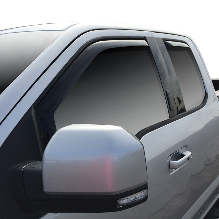 Westin 2015-2018 Ford F-150 SuperCab In-Channel Wind Deflector 4pc - Smoke