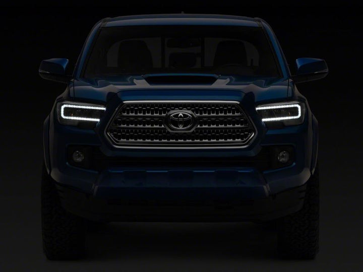Raxiom 16-23 Toyota Tacoma w/ Factory Halogen DRL LED Headlights- Black Housing (Clear Lens)