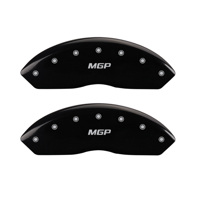 MGP 4 Caliper Covers Engraved Front & Rear MGP Black Finish Silver Char 2017 Toyota Corolla IM