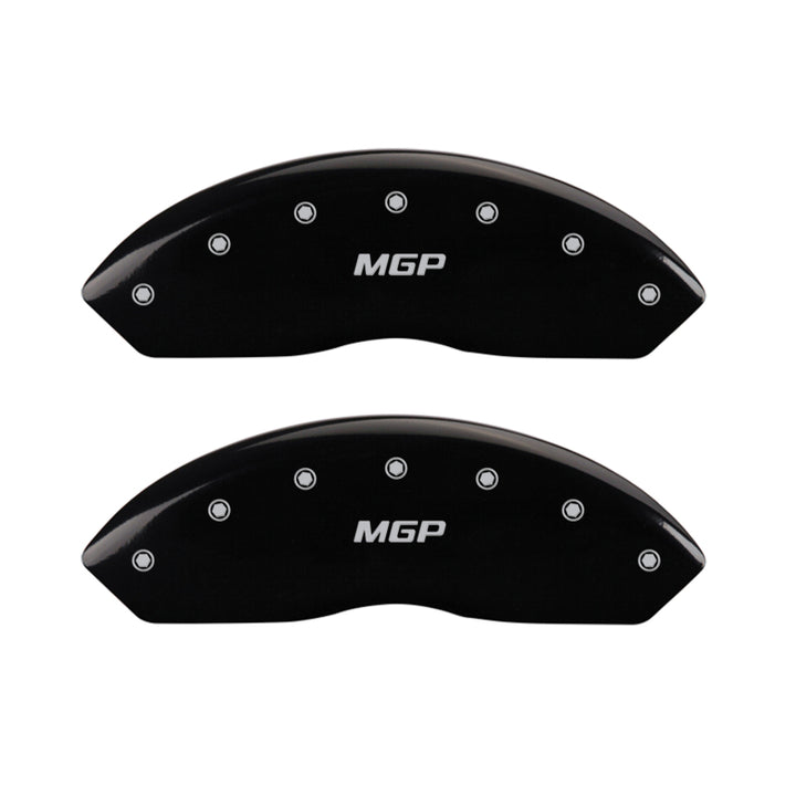 MGP 4 Caliper Covers Engraved Front & Rear MGP Black Finish Silver Char 2017 Toyota Corolla IM