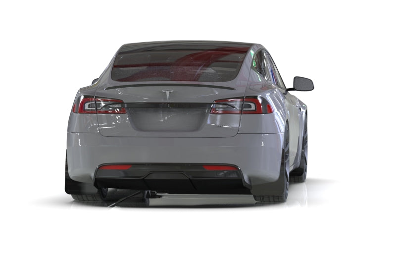 Rally Armor 21-26 Tesla Model S/ S Plaid Black UR Mud Flap w/Metallic Black Logo