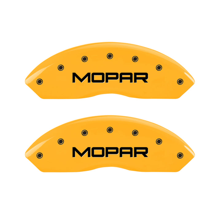 MGP 4 Caliper Covers Engraved Front & Rear Mopar Yellow Finish Black Char 2010 Dodge Nitro