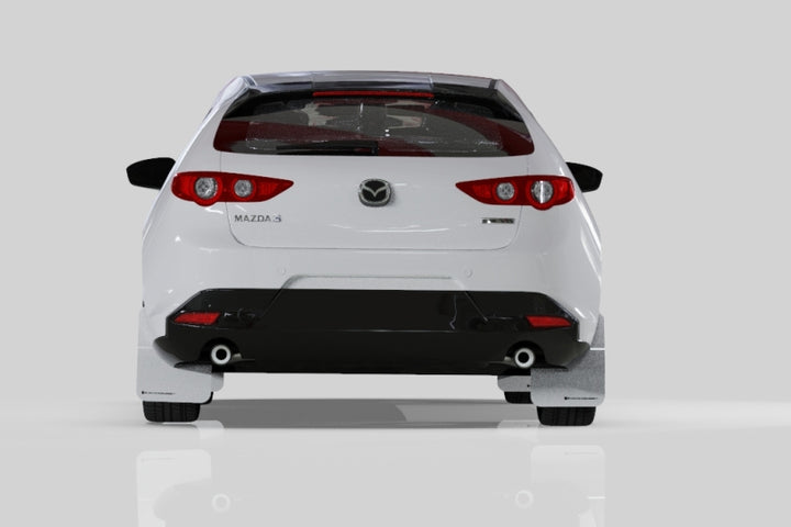 Rally Armor 19-26 Mazda3 Hatchback Black UR Mud Flap w/White Logo
