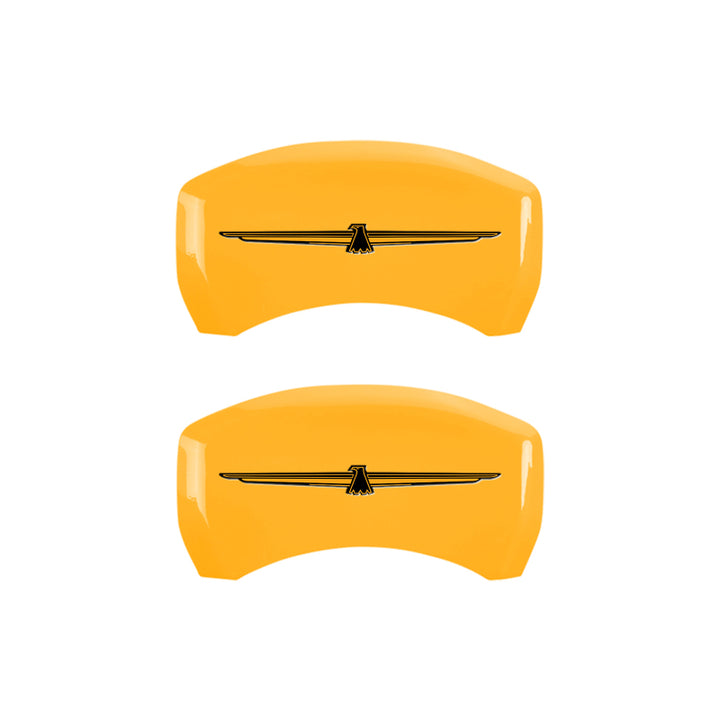 MGP 4 Caliper Covers Eng Fr No Bolts/TBird Rr No Bolts/TBird Yel Finish Blk Char 05 Ford Thunderbird